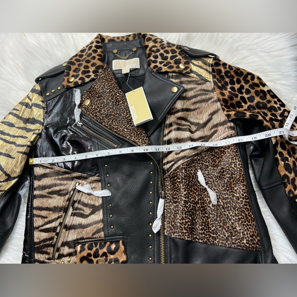 Michael Kors Leather Animal Patchwork Limited Edition Jacket ✨brand new✨ - Picture 13 of 16